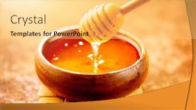 Presentation with honey - Colorful slide set enhanced with honey-dripping-from-honey-dipper backdrop and a yellow colored foreground