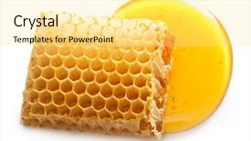  Presentation with drop - Amazing slide deck having honey drop and honeycomb backdrop and a blonde colored foreground