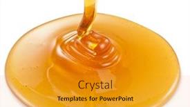  Presentation with paths - Slides featuring honey flowing on white background clipping paths background and a gold colored foreground