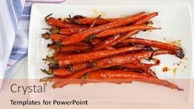  Presentation with name plate - Amazing presentation design having honey glazed baby carrots on serving plate also called dutch carrots whatever the name they're delicious backdrop and a coral colored foreground