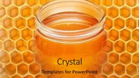  Presentation with honey bee honeycomb - Cool new presentation design with honey in bowl and honeycomb backdrop and a gold colored foreground
