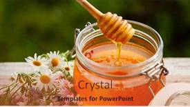  Presentation with honey - Slides having honey-in-glass-jar background and a gold colored foreground