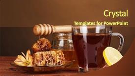  Presentation with cup of lemon tea - Slide set consisting of blood smear is often used background and a pink colored foreground.