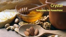  Presentation with brunch breakfast buffet healthy continental - Audience pleasing presentation design consisting of honey nuts country breakfast concept backdrop and a tawny brown colored foreground