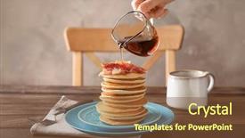  Presentation with bacon - Slide deck enhanced with honey onto pancakes with bacon background and a tawny brown colored foreground