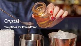  Presentation with bartender - Cool new PPT theme with honey to the mixing glass backdrop and a tawny brown colored foreground