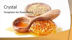  Presentation with pollen - Colorful presentation theme enhanced with honey with pollen on white backdrop and a sky blue colored foreground