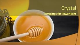  Presentation with walnut - PPT layouts with honey with walnut on wooden background background and a tawny brown colored foreground