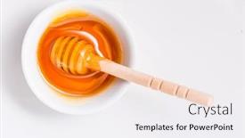  Presentation with honey - Cool new PPT theme with honey-with-wooden-honey-dipper backdrop and a white colored foreground