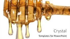  Presentation with wooden stick - PPT theme featuring honey-wooden-dipper-stick background and a  colored foreground