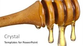  Presentation with wooden stick - Slide deck having honey-wooden-dipper-stick background and a  colored foreground