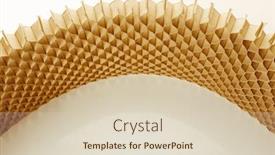  Presentation with cells - Slide deck with honeycomb-cells-of-cardboard-stiffening background and a soft green colored foreground