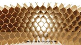  Presentation with cells - Amazing PPT theme having honeycomb-cells-of-cardboard-stiffening backdrop and a yellow colored foreground