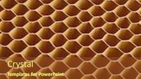  Presentation with cells - Slide set consisting of honeycomb-cells-of-cardboard-stiffening background and a tawny brown colored foreground