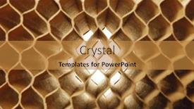  Presentation with cells - Theme with honeycomb-cells-of-cardboard-stiffening background and a gold colored foreground