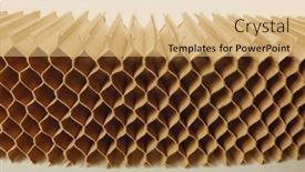  Presentation with cells - Theme with honeycomb-cells-of-cardboard-stiffening background and a coral colored foreground