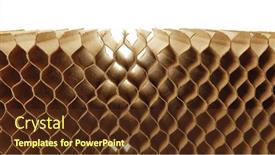  Presentation with cells - Cool new slides with honeycomb-cells-of-cardboard-stiffening backdrop and a tawny brown colored foreground