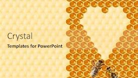  Presentation with honeycomb - Audience pleasing presentation consisting of heart form and bee backdrop and a yellow colored foreground