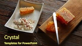  Presentation with honey bee honeycomb - PPT layouts having honeycomb honey desert with cheese background and a  colored foreground