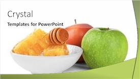  Presentation with honeycomb - Presentation theme consisting of honeycomb in bowl and apples on white background background and a white colored foreground