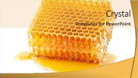  Presentation with honeycomb - Beautiful PPT theme featuring honeycomb in closeup backdrop and a yellow colored foreground