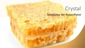  Presentation with honeycomb - Presentation consisting of honeycomb isolated on white background and a blonde colored foreground