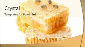  Presentation with honey bee honeycomb - Beautiful presentation theme featuring honeycomb with bees on white backdrop and a blonde colored foreground