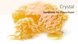  Presentation with drop - Cool new PPT layouts with honeycomb-with-honey-drop backdrop and a blonde colored foreground