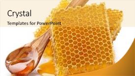  Presentation with tobacco leaves closeup - Beautiful theme featuring honeycombs in closeup backdrop and a yellow colored foreground