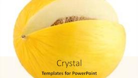  Presentation with honeydew - Slide set with honeydew-melon-isolated-on-white background and a yellow colored foreground