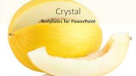  Presentation with honeydew - PPT theme with honeydew-melon-isolated-on-white background and a blonde colored foreground