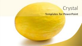  Presentation with honeydew - Audience pleasing presentation consisting of honeydew-melon-on-white-background backdrop and a yellow colored foreground