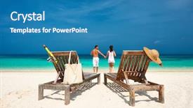  Presentation with honeymoon - Slides having honeymoon - couple in white running background and a teal colored foreground