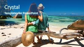  Presentation with tropical - Cool new presentation with honeymoon - couple relaxing on a tropical backdrop and a ocean colored foreground
