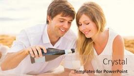  Presentation with honeymoon - PPT theme having portrait of smiling modern child background and a gray colored foreground