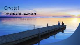  Presentation with honeymoon - Audience pleasing presentation design consisting of honeymoon-in-the-lake backdrop and a light blue colored foreground