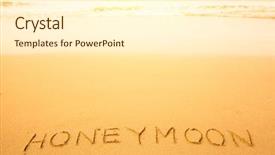  Presentation with honeymoon - Presentation design featuring honeymoon - text written by hand background and a cream colored foreground