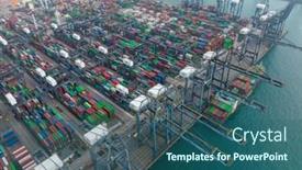  Presentation with cargo - Theme having hong-kong-05-december-2021 background and a ocean colored foreground
