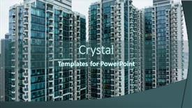  Presentation with hong kong - Presentation theme featuring hong-kong-apartment-building-tower background and a ocean colored foreground