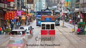  Presentation with tram - Audience pleasing slide set consisting of hong-kong-april-02-unidentified backdrop and a light gray colored foreground