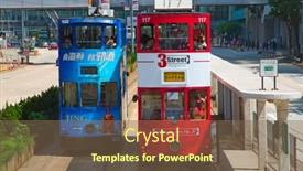  Presentation with tram - Slide set having hong-kong-april-02-unidentified background and a violet colored foreground