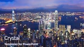  Presentation with hong kong - PPT layouts having hongkong - hong kong at night background and a wine colored foreground