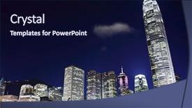  Presentation with hong kong - Colorful presentation enhanced with hong kong business building backdrop and a wine colored foreground