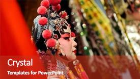  Presentation with hong kong china - Slides consisting of hong kong china - cantonese opera dummy background and a crimson colored foreground