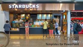  Presentation with starbucks - Colorful slide set enhanced with hong-kong-china-circa-april backdrop and a coral colored foreground