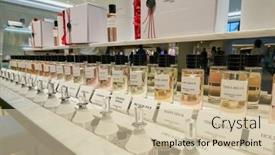  Presentation with china shopping - PPT theme with hong-kong-china-circa-january background and a soft green colored foreground