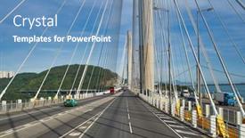  Presentation with long bridge - Cool new slide set with hong-kong-china-june-18 backdrop and a teal colored foreground