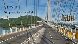  Presentation with long bridge - Amazing presentation theme having hong-kong-china-june-18 backdrop and a light blue colored foreground