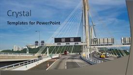  Presentation with long bridge - Presentation theme with hong-kong-china-june-18 background and a teal colored foreground