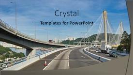  Presentation with long bridge - Slide deck having hong-kong-china-june-18 background and a teal colored foreground